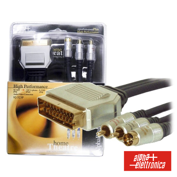 CABO PROFISSIONAL SCART MACHO / 2RCA-SVHS MACHO 1.5M BLISTER