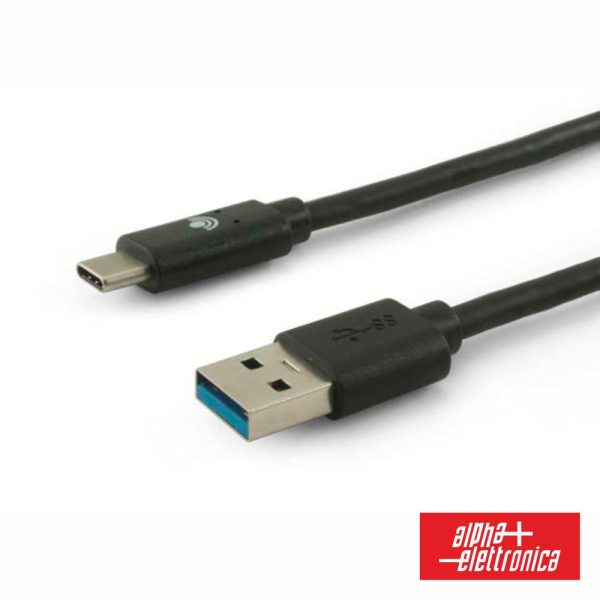 Cabo USB-A 3.0 Macho / USB-C 1M Preto ALPHA