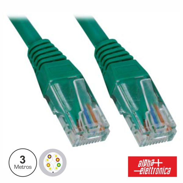 CABO UTP CAT5E VERDE 3M