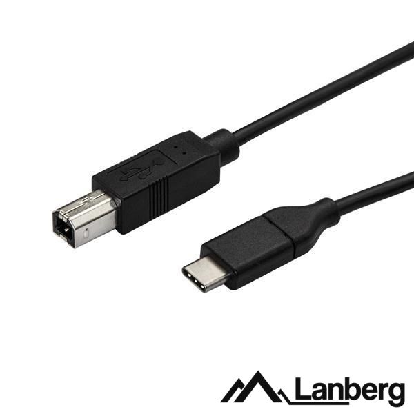 Cabo USB-C 2.0 Macho / USB-B Macho 1.8m LANBERG