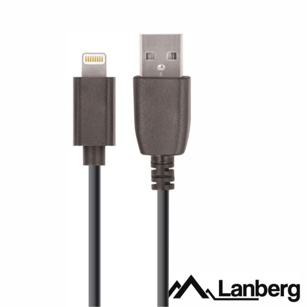 Cabo USB-A 2.0 Macho / Lightning 8P Macho 1.8m Preto LANBERG