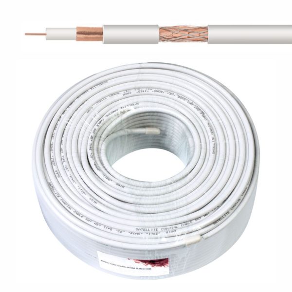 Cabo Coaxial 75 Ohm Ø6.8 Branco