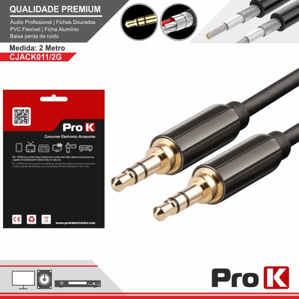 CABO JACK 3.5MM MACHO / JACK 3.5MM MACHO 2M ST PROK