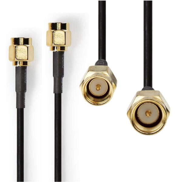 Cabo de Antena SMA Macho - SMA Macho 5m Preto NEDIS