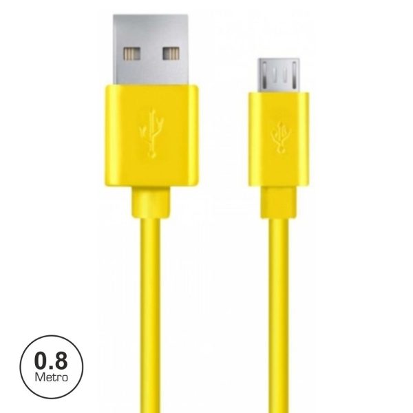 CABO USB-A 2.0 MACHO / MICRO USB-B MACHO 0.8M AMARELO