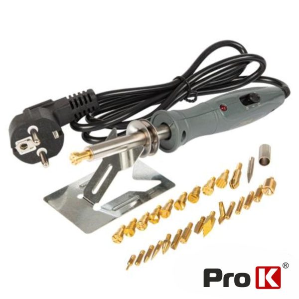 Pirografo Gravador Ferro Soldar Regulavel 26 Peças PROK