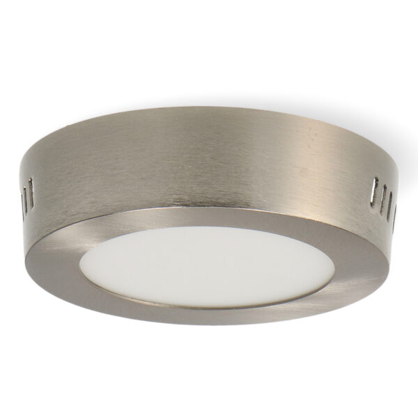 Painel de Superficie Serie Slim Níquel Redondo 6W CCT