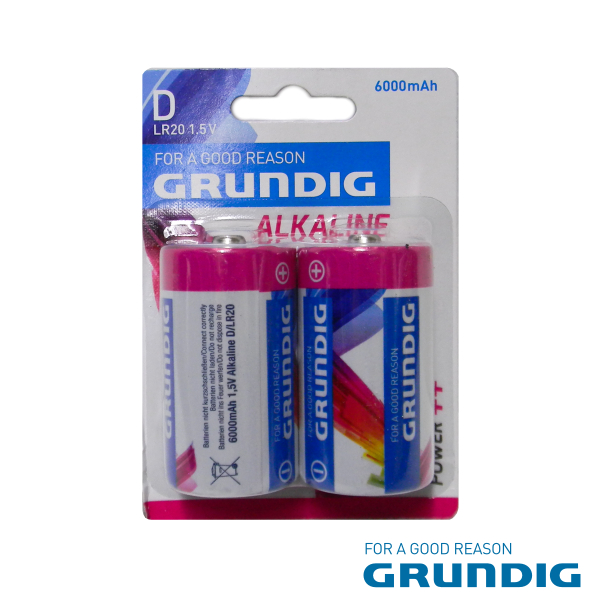Pilha Alcalina Lr20/D 1.5V 6000Ma 2X Blister Grundig