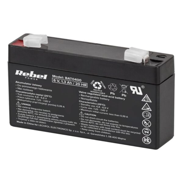 Bateria Chumbo 6V 1.3A Rebel