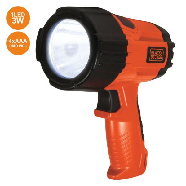 Lanterna 1 Led 3W Ergonómica C/ Punho 375Lm Black Decker