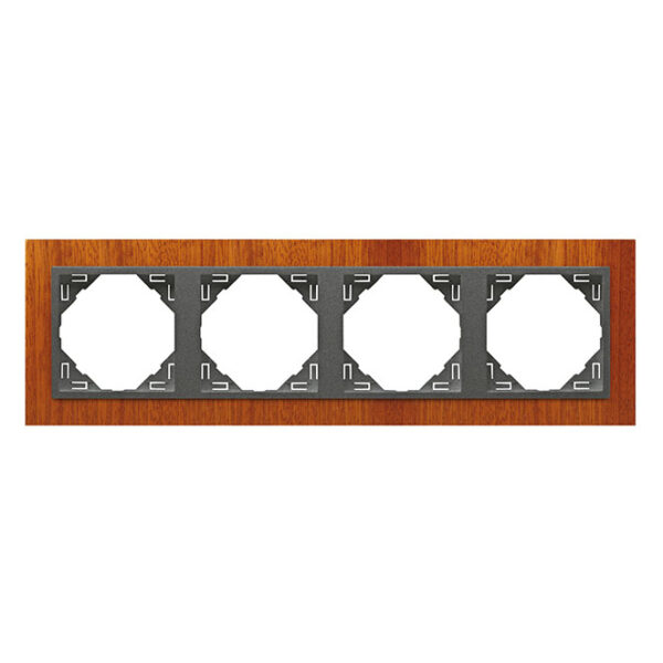 Espelho quádruplo EFAPEL LOGUS90 mogno/cinzento