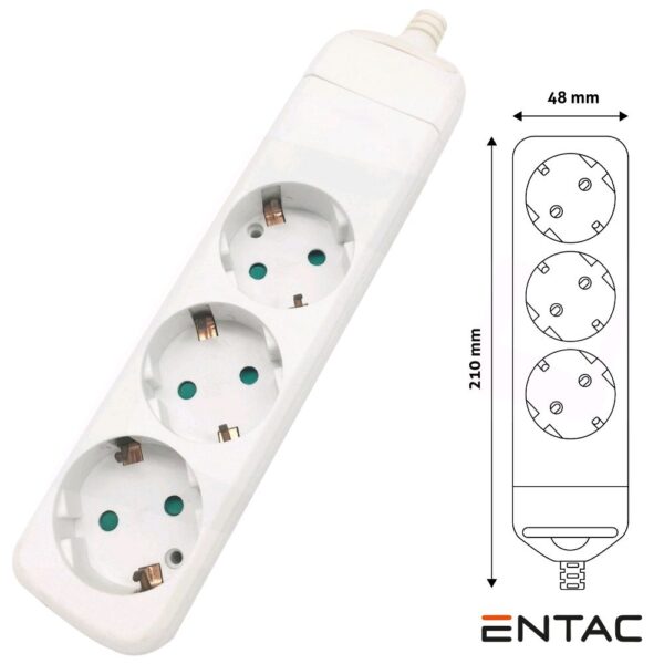Tomada Elétrica C/ 3 Saídas Schuko Entac