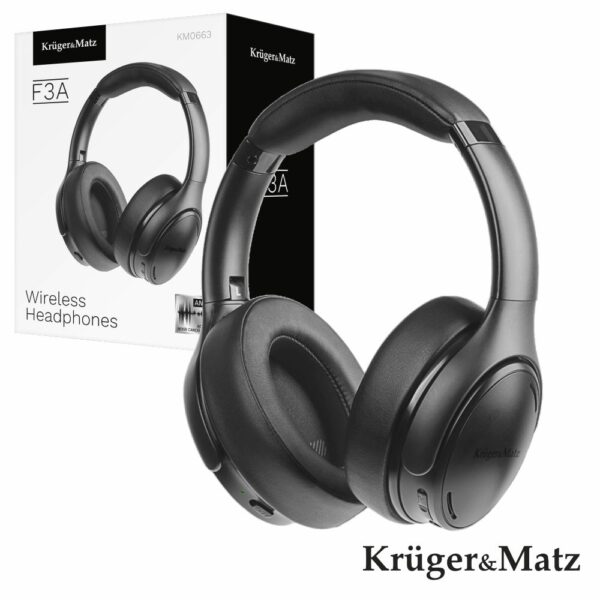 Auscultadores Bluetooth S/ Fios C/ Mic Anc F3A Krugermatz