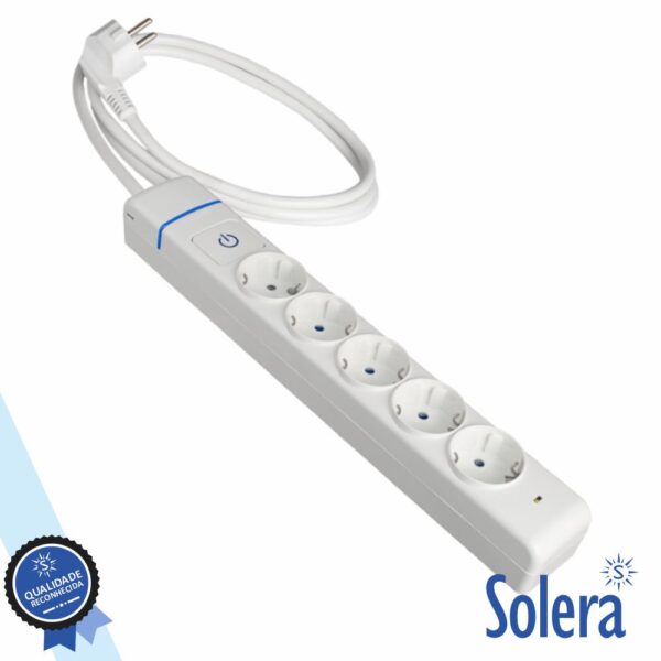 Tomada Elétrica C/ 5 Saídas Interruptor 1.5M Ion Solera