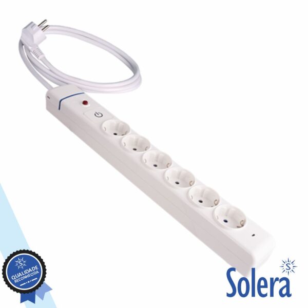 Tomada Elétrica C/ 6 Saídas Interruptor 1.5M Ion Solera