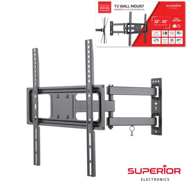 SUPORTE LCD/LED 32/55" C/ 2 BRAÇOS SLIM VESA 400/400 35KG