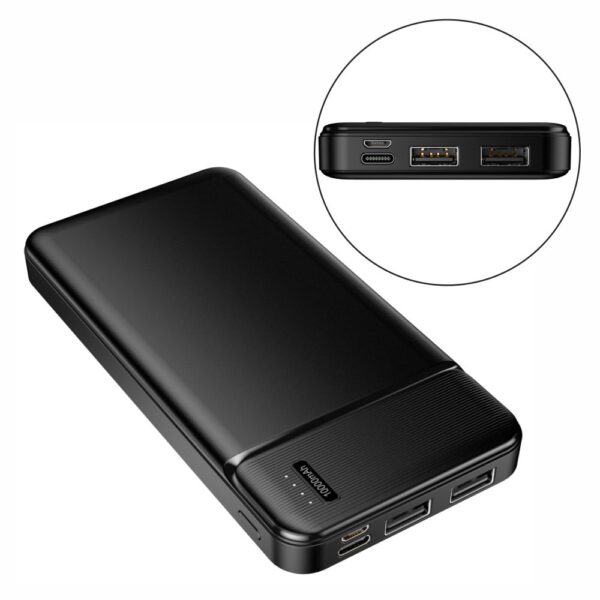 Powerbank 10000mAh C/ Ficha Micro USB / USB-C E 2USB-A