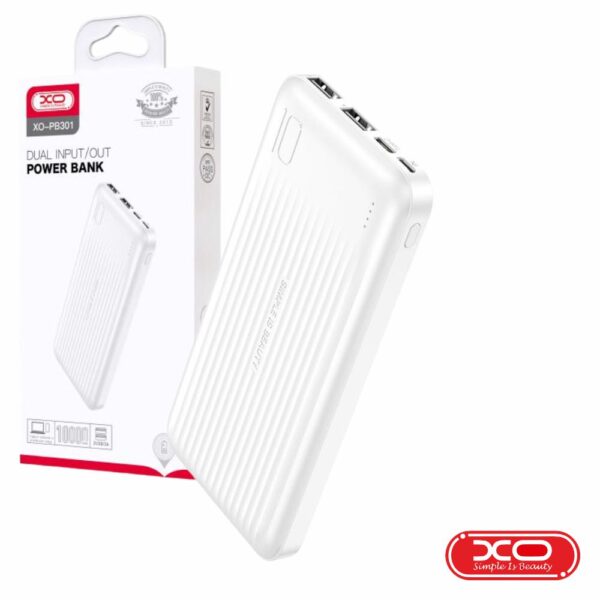 Powerbank 10000mAh C/ Ficha USB-C/MicroUSB Branco XO