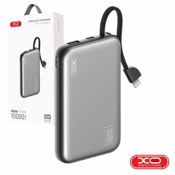 Powerbank 10000mAh QI 15W C/ Cabo Lightning XO