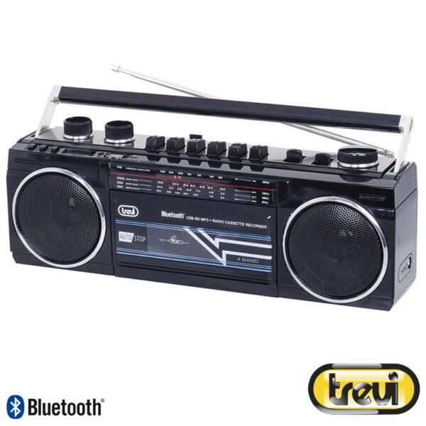 Rádio MP3 C/ MW/FM/SW1-2 Bluetooth Preto TREVI