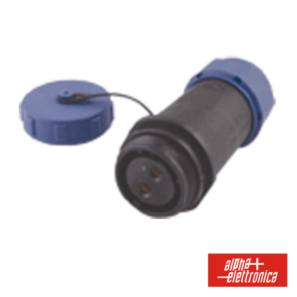 FICHA ALIMENTAÇÃO FÊMEA 2 PINOS 30A À PROVA ÁGUA