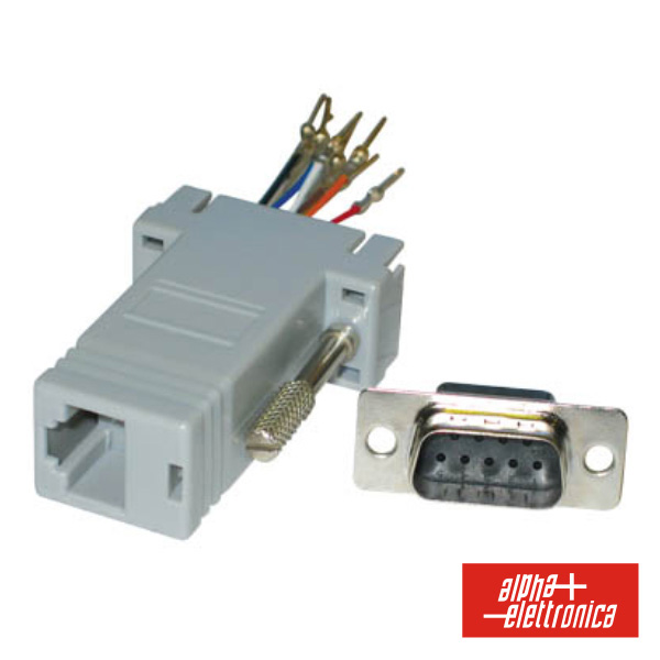 FICHA ADAPTADORA RJ45  / D 9P MACHO
