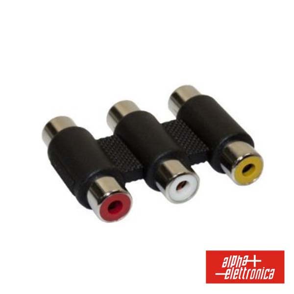FICHA ADAPTADORA 3X FÊMEA RCA/ 3X FÊMEA RCA