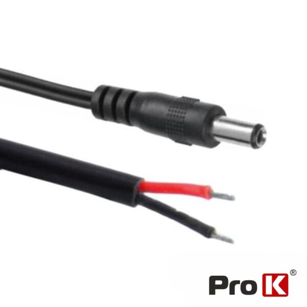 Ficha Alimentação DC Fêmea 5,5x2,5mm C/ Cabo 270mm PROK