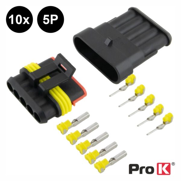 Conjunto de 10 Fichas Superseal 5P C/ Terminais IP67 PROK