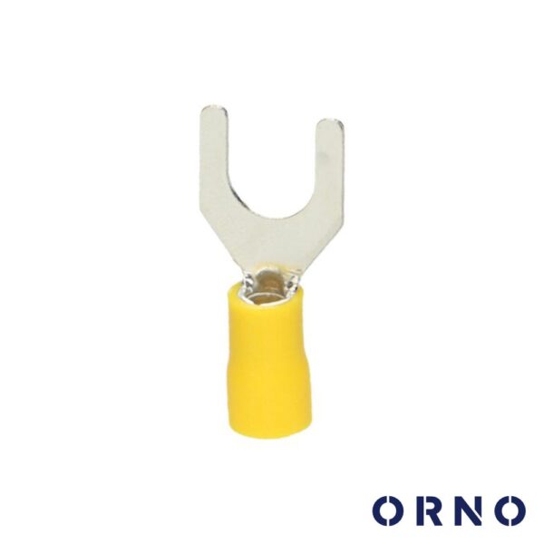 Terminal Forquilha Isolado 6mm 25x Amarelo Blister ORNO