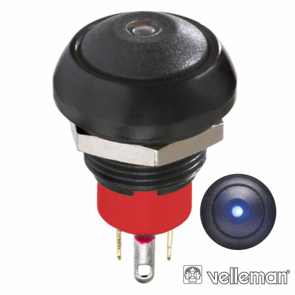 Interruptor Pressão Miniatura 1 LED 1p Spst (On)-Off Preto
