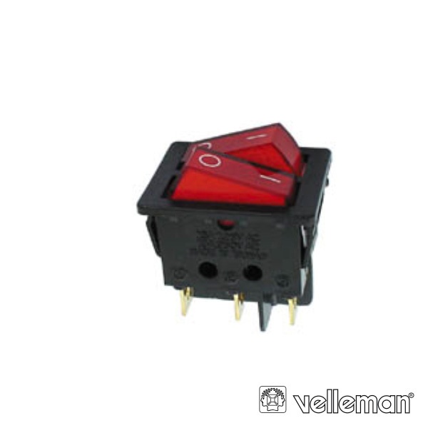 INTERRUPTOR BASCULANTE C/ LUZ 10A-250V DPST ON-OFF VELLEMAN