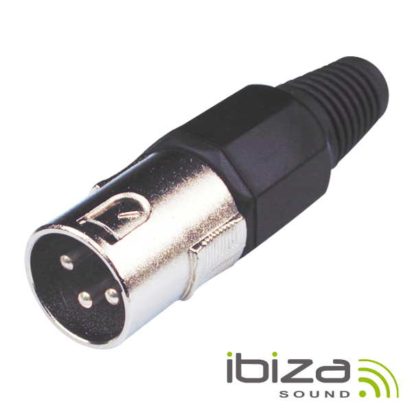 FICHA XLR 3P MACHO NIQUELADO IBIZA