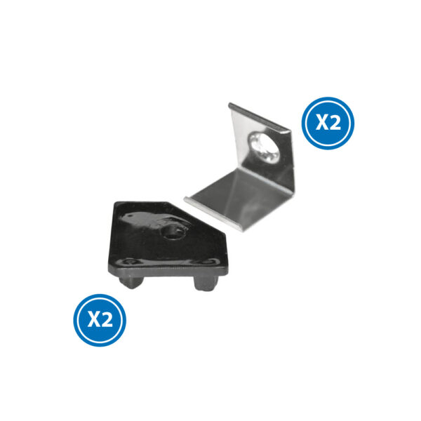 Pack de 2 topos e 2 grampos para perfil LM3726