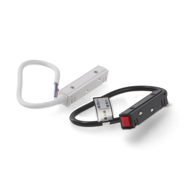 Conector com cabo para fonte de alimentação externa calha magnético Serie 16mm  Branco