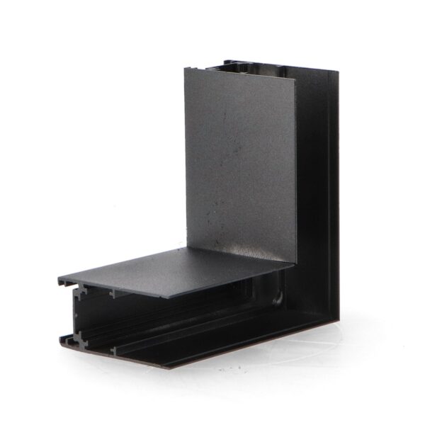 União em L horizontal para calha magnética Serie 20mm - DSC  Preto