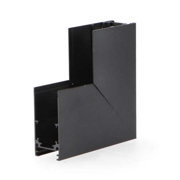 União em L vertical para calha magnética Serie 20mm  - DSC  Preto