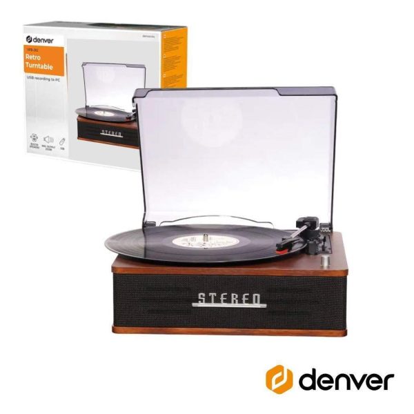 Gira-Discos 33/45/78RPM Vintage 2x20W BT DENVER