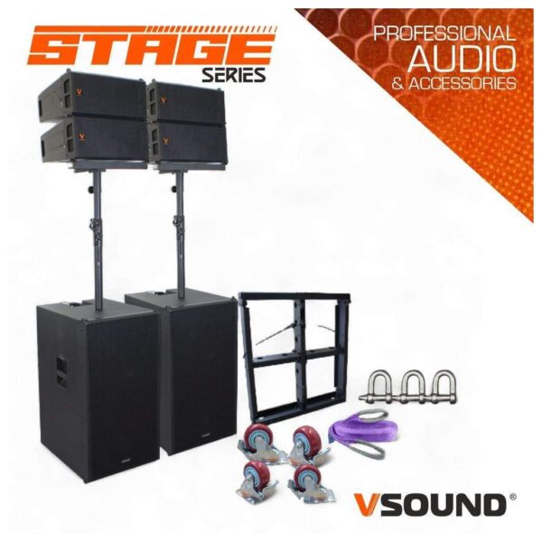 Sistema Som Amplificado P/ Palco Stage Series 9200W VSOUND