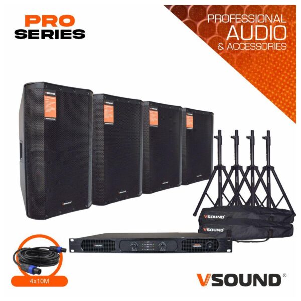 Sistema de Som Amplificado Pro Series 2400W VSOUND