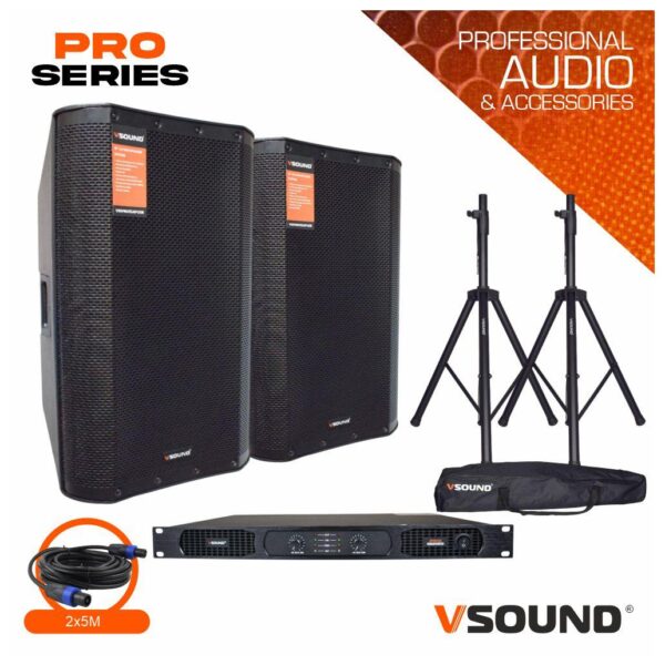Sistema de Som Amplificado Pro Series 1400W VSOUND